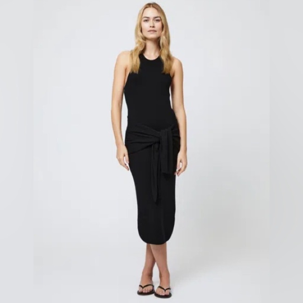 French Connection Black Sleeveless Midi Dress